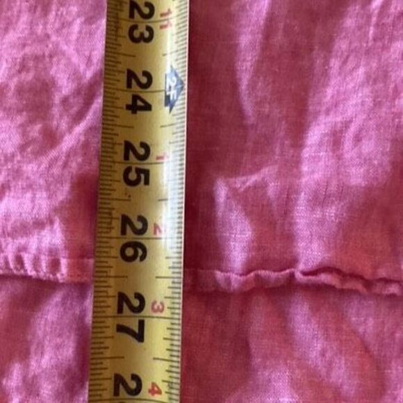 Talbots Plus 100% Linen Band Collar Popover Sz 2X Pink - Picture 9 of 10